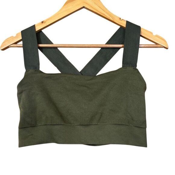 Athleta serene sports bra seamless wide straps light support Tuscan olive medium - Picture 3 of 6